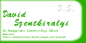 david szentkiralyi business card